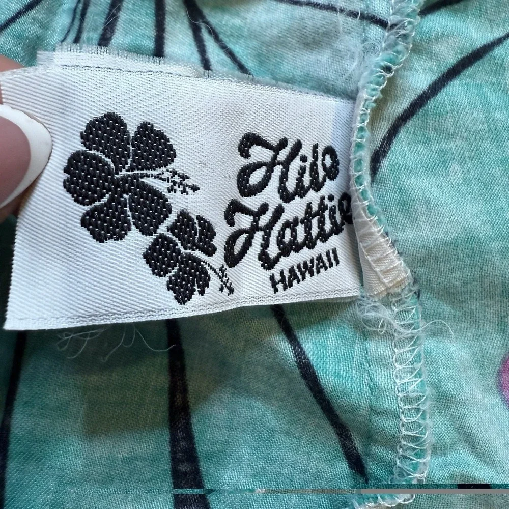Hilo Hattie Floral Sarong Wrap Skirt Made in Hawaii Tropical Hibiscus OS Blue